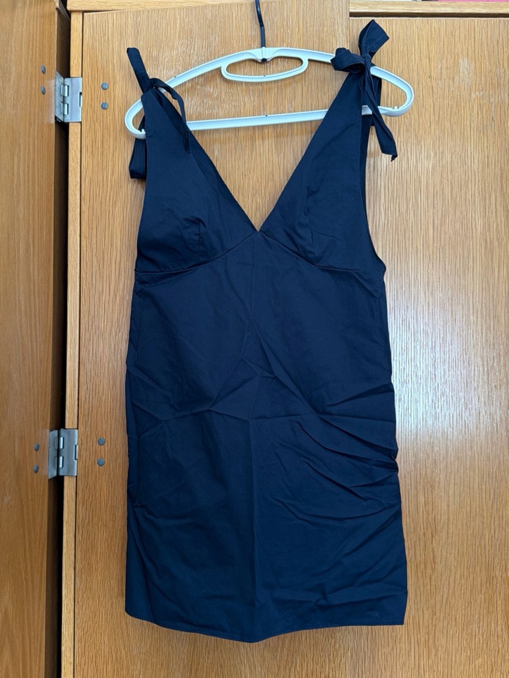 Zara Navy Tie-Shoulder Mini Dress